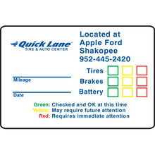 Load image into Gallery viewer, Custom Write-In Roll Reminder Stickers Service Department New Mexico Independent Auto Dealers Association Store Static Cling 2 5/8" x 1 7/8"