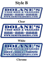 Load image into Gallery viewer, Custom Domed Auto Decals Sales Department New Mexico Independent Auto Dealers Association Store Style B White