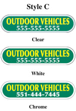 Load image into Gallery viewer, Custom Domed Auto Decals Sales Department New Mexico Independent Auto Dealers Association Store Style C White