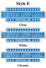 Load image into Gallery viewer, Custom Domed Auto Decals Sales Department New Mexico Independent Auto Dealers Association Store Style E White