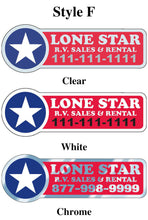 Load image into Gallery viewer, Custom Domed Auto Decals Sales Department New Mexico Independent Auto Dealers Association Store Style F White