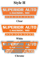 Load image into Gallery viewer, Custom Domed Auto Decals Sales Department New Mexico Independent Auto Dealers Association Store Style H White