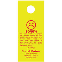 Load image into Gallery viewer, Custom Hang Tags Service Department New Mexico Independent Auto Dealers Association Store Yellow