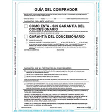 Load image into Gallery viewer, PEEL n SEAL™ Imprinted 1-Part Buyers Guide Sales Department New Mexico Independent Auto Dealers Association Store As Is - No Lines Spanish