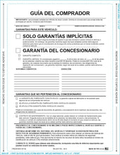 Load image into Gallery viewer, PEEL n SEAL™ Imprinted 1-Part Buyers Guide Sales Department New Mexico Independent Auto Dealers Association Store Implied Warranty Spanish