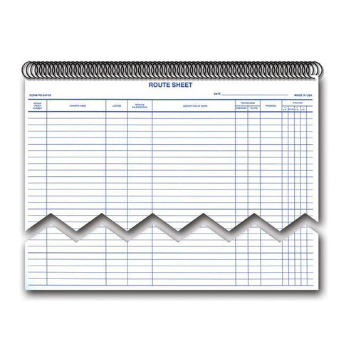 Spiral Bound Route Sheet Book (Form RS-547-SB) Service Department New Mexico Independent Auto Dealers Association Store