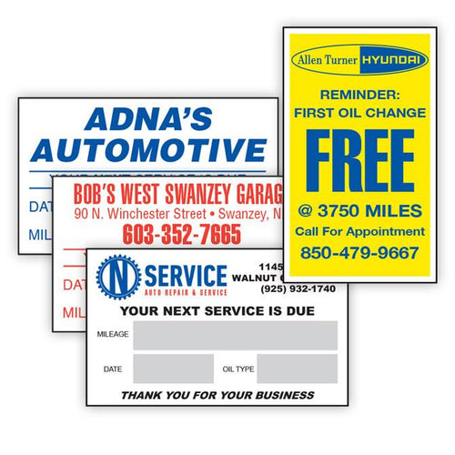 Custom Write-In Cut-Sheet Reminder Stickers Service Department New Mexico Independent Auto Dealers Association Store Static Cling