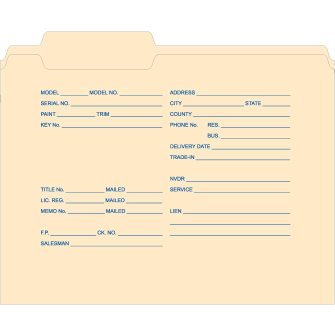 Imprinted 3 Tab File Folders Office Forms New Mexico Independent Auto Dealers Association Store