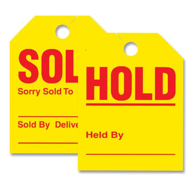 Sold/Hold Tags (Mirror Hang Tags) Sales Department New Mexico Independent Auto Dealers Association Store