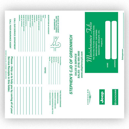 Custom Paper Document Holders (Vehicle Paper Wallets) Sales Department New Mexico Independent Auto Dealers Association Store