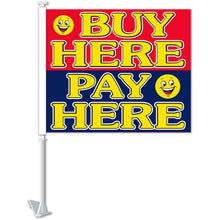 Load image into Gallery viewer, Clip-On Window Flags (Standard Flags) Sales Department New Mexico Independent Auto Dealers Association Store Buy Here Pay Here Happy Faces

