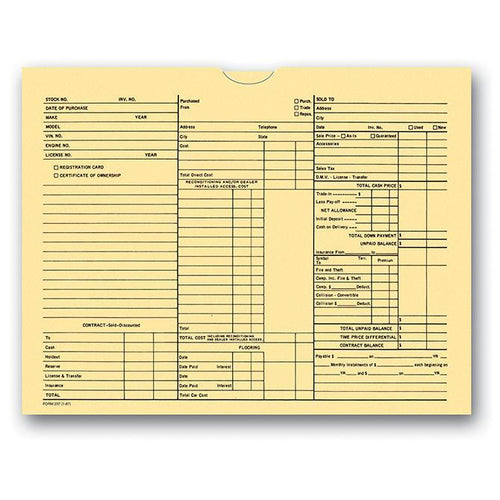3-in-1 Deal Envelope (500 Per Box) Sales Department New Mexico Independent Auto Dealers Association Store