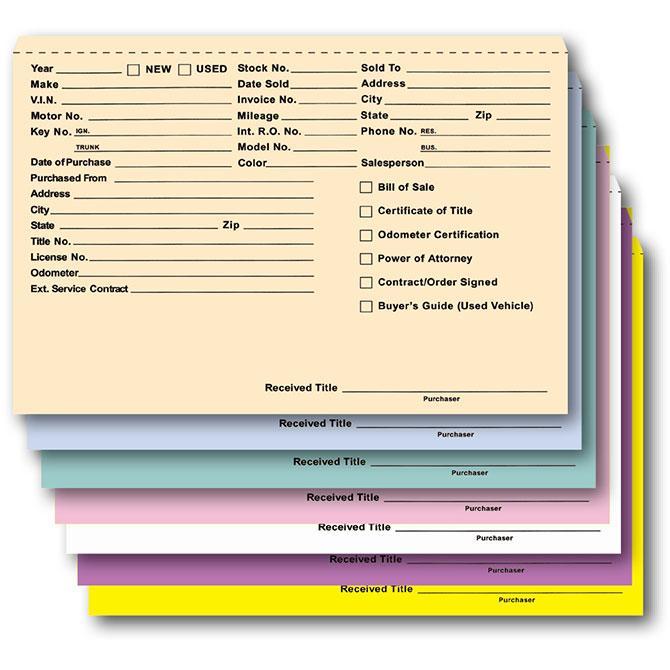 Heavy Duty Deal Envelopes (Deal Jackets) - Printed (100 Per Box) Sales Department New Mexico Independent Auto Dealers Association Store Buff