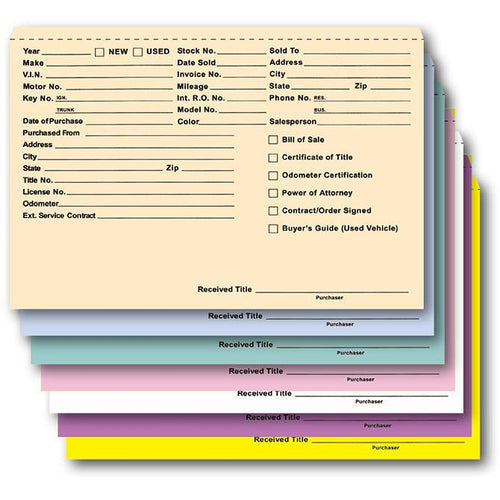 Heavy Duty Deal Envelopes (Deal Jackets) - Printed (500 Per Box) Sales Department New Mexico Independent Auto Dealers Association Store Buff
