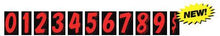 Load image into Gallery viewer, 7 1/2&quot; Number Window Stickers Sales Department New Mexico Independent Auto Dealers Association Store Red and Black 0 

