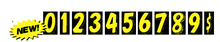 Load image into Gallery viewer, 7 1/2&quot; Number Window Stickers Sales Department New Mexico Independent Auto Dealers Association Store Yellow and Black 0 
