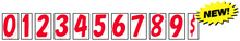 Load image into Gallery viewer, 7 1/2&quot; Number Window Stickers Sales Department New Mexico Independent Auto Dealers Association Store Red and White 0 
