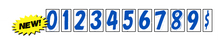 Load image into Gallery viewer, 7 1/2&quot; Number Window Stickers Sales Department New Mexico Independent Auto Dealers Association Store Blue and White 0 
