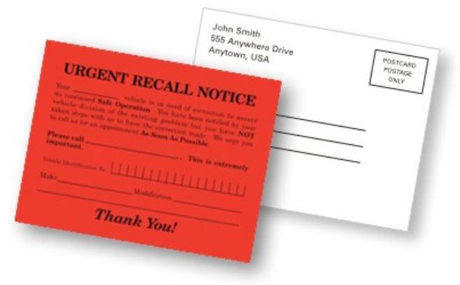 Imprinted Urgent Recall Notice – New Mexico Independent Auto Dealers ...