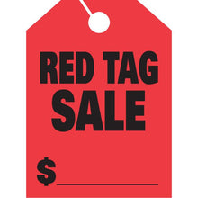 Load image into Gallery viewer, Jumbo Mirror Hang Tags Sales Department New Mexico Independent Auto Dealers Association Store Red Tag Sale Fluorescent Red
