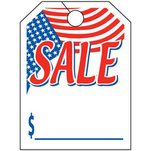 Load image into Gallery viewer, Jumbo Mirror Hang Tags Sales Department New Mexico Independent Auto Dealers Association Store American Flag Sale White
