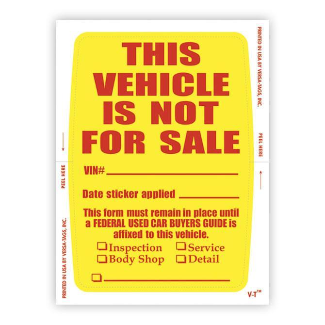 Vehicle Not For Sale Sticker (Face-Stick) Sales Department New Mexico Independent Auto Dealers Association Store