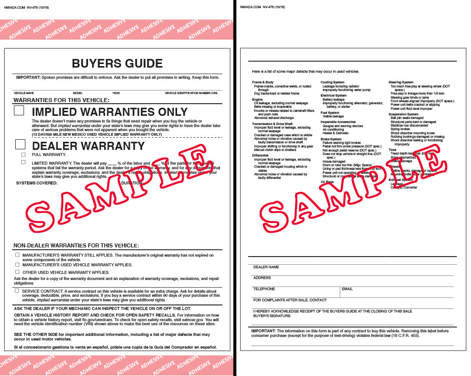 Buyers Guide - Implied Warranty